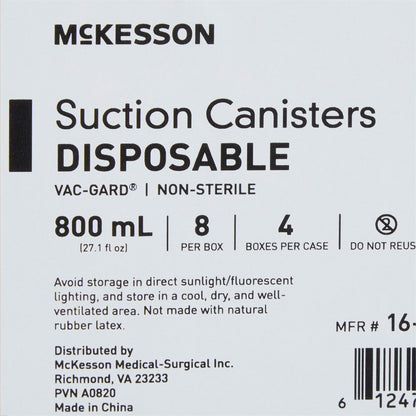 McKesson Suction Canister, Disposable, 800 mL