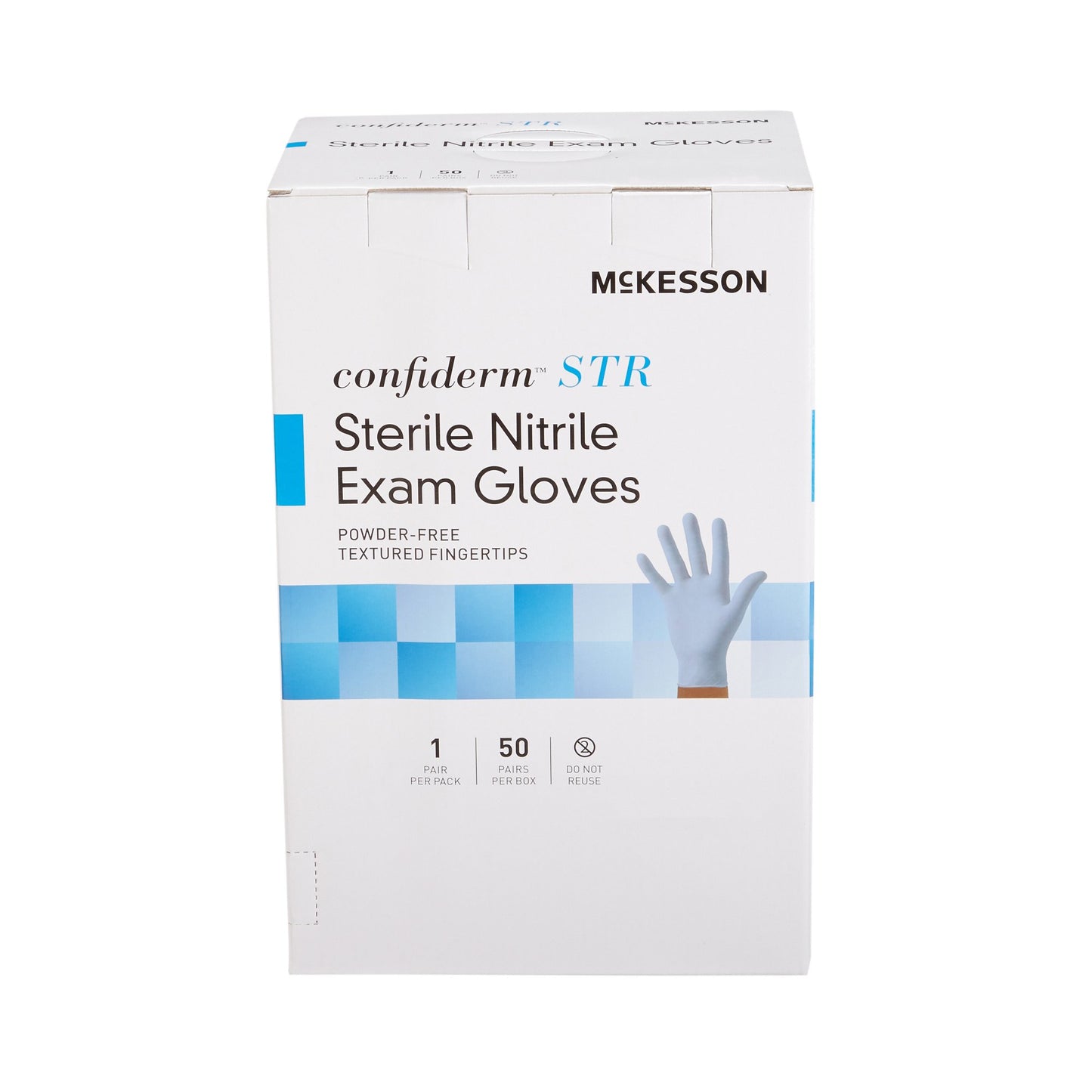 McKesson Confiderm® STR Nitrile Exam Glove, Medium, Blue