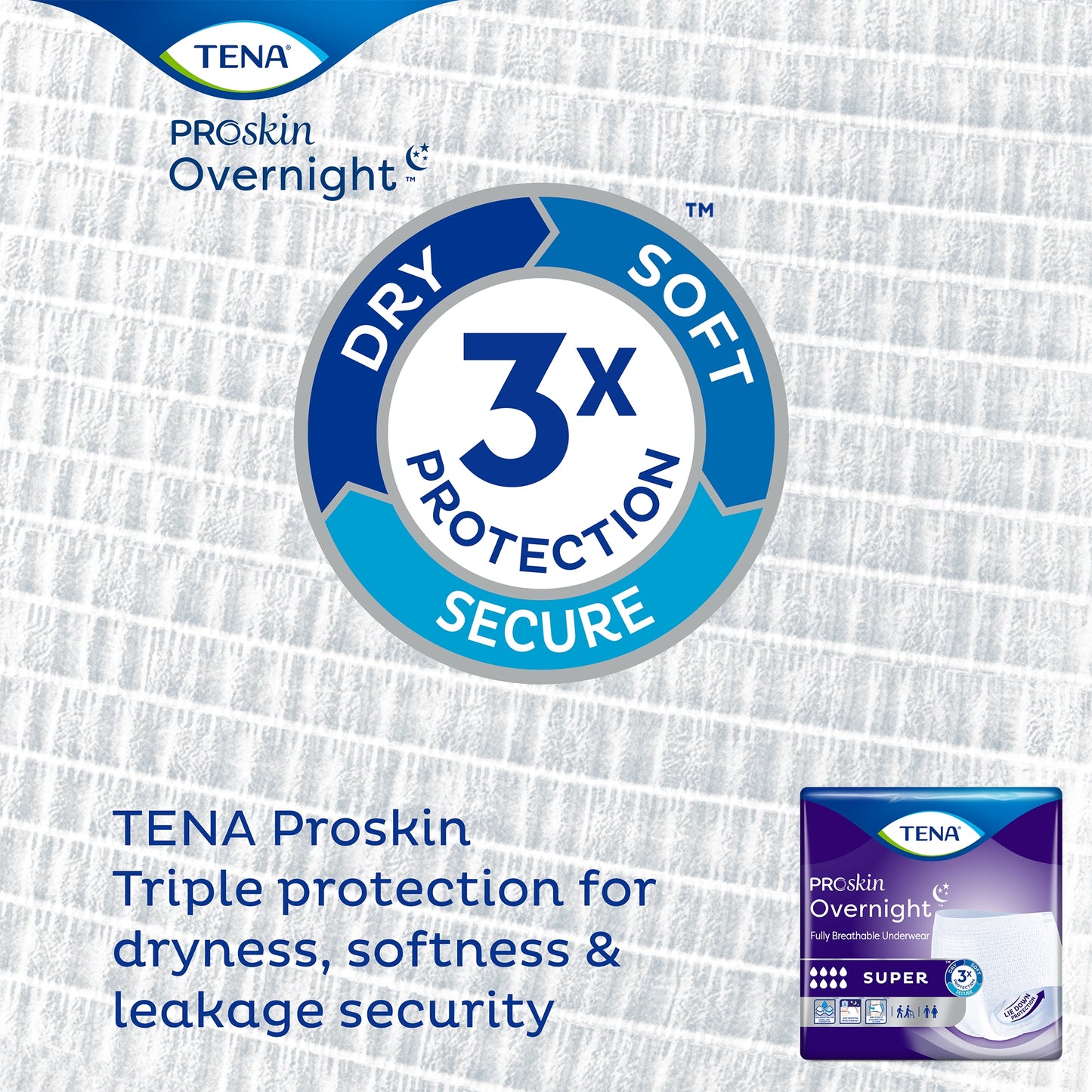 Tena® ProSkin Overnight™ Super Fully Breathable Underwear, Large