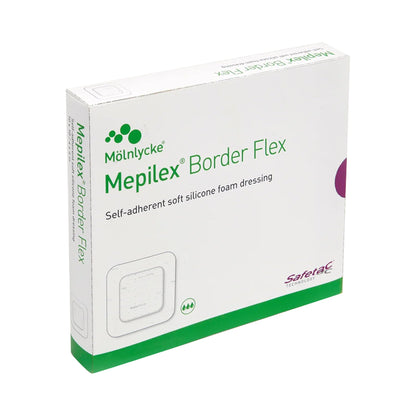 Foam Dressing Mepilex® Border Flex 3-1/10 X 4 Inch With Border Film Backing Silicone Adhesive Oval Sterile
