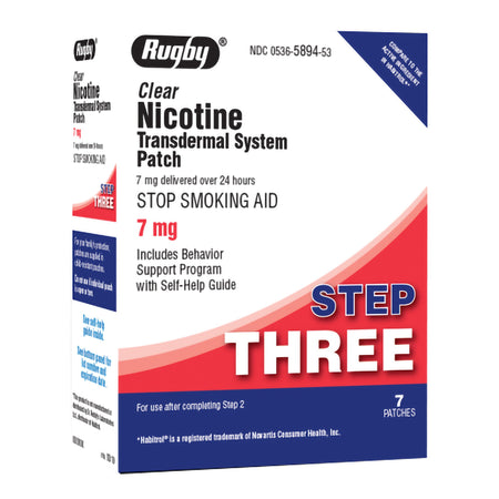 Major Pharmaceuticals 536589453 Rugby Nicotine Polacrilex Stop Smoking Aid Transdermal Patch