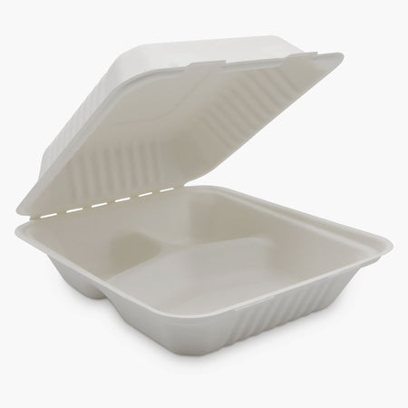 Food Container Medd Max LLC 8 X 8 Inch Clamshell Molded Fiber