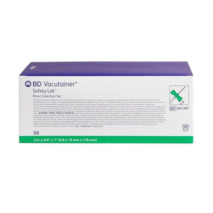BD Vacutainer® Safety-Lok™ Blood Collection Set, 21 Gauge, ¾-inch needle length, 7-inch Tubing