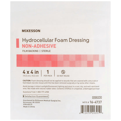 McKesson Nonadhesive without Border Foam Dressing, 4 x 4 Inch