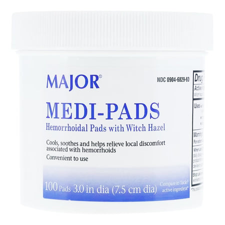 Major Pharmaceuticals 1144956 Hemorrhoid Relief Medi-Pads Pad 100 per Box