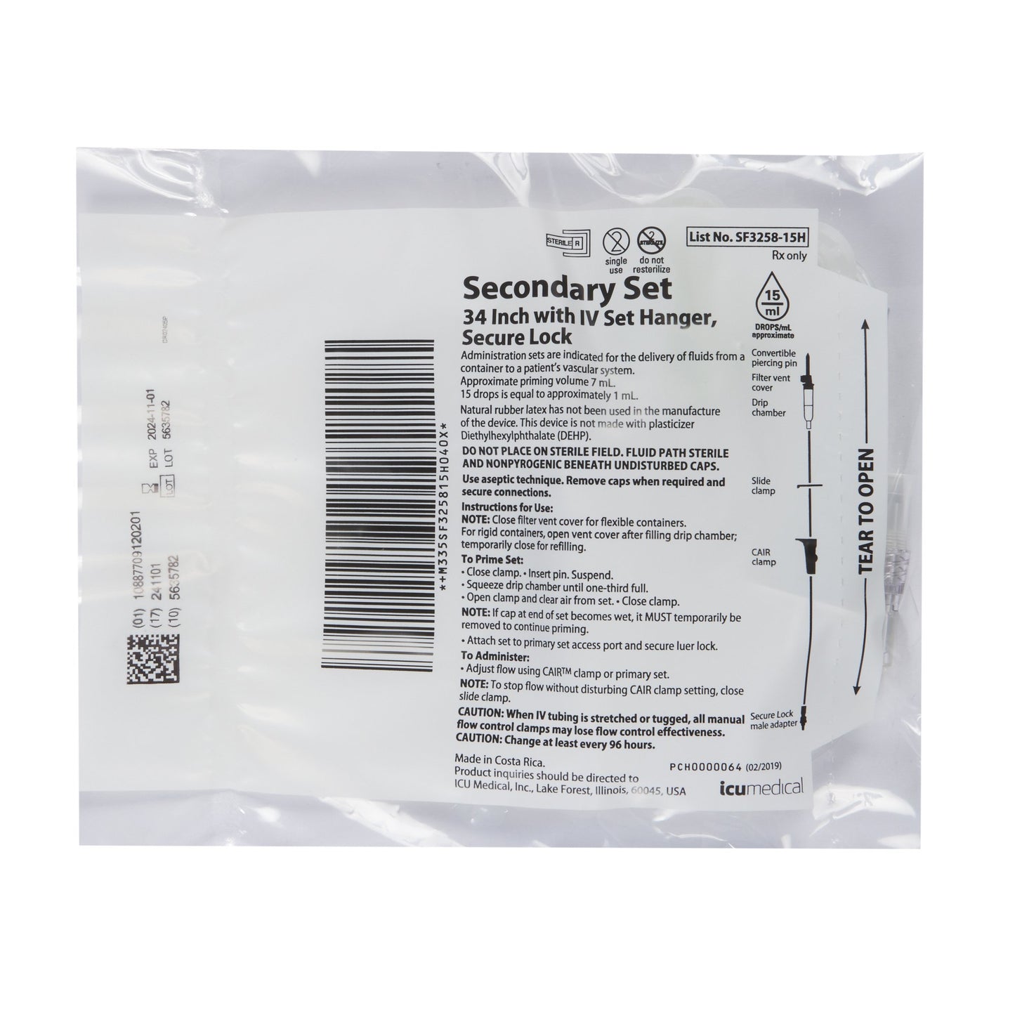 ICU Medical Secondary Administration Set