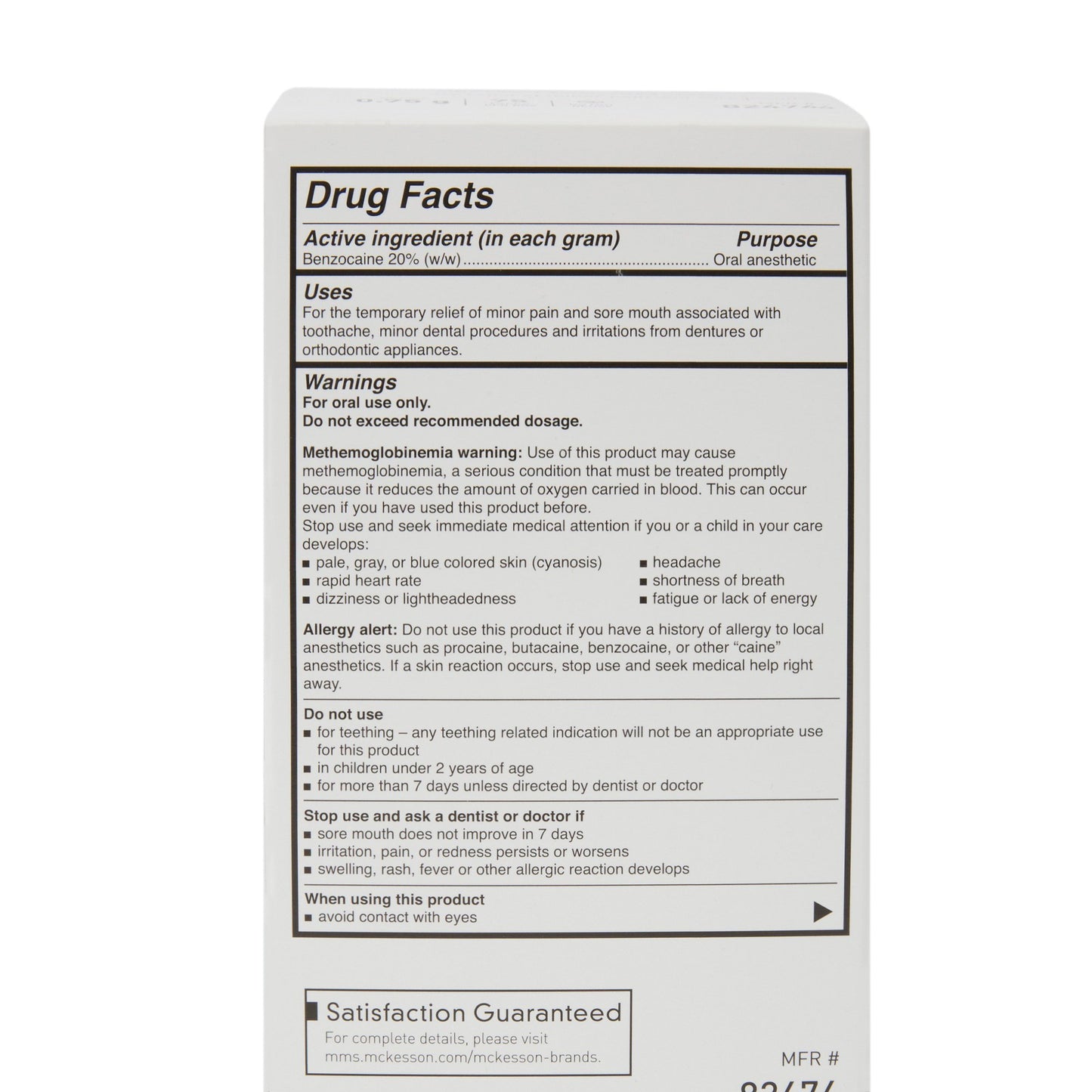 McKesson Benzocaine Oral Pain Relief