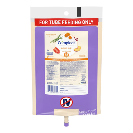 Nestle Healthcare Nutrition 1206145 Compleat Peptide Plant-Based 1.5 Tube Feeding Formula, 1000 mL