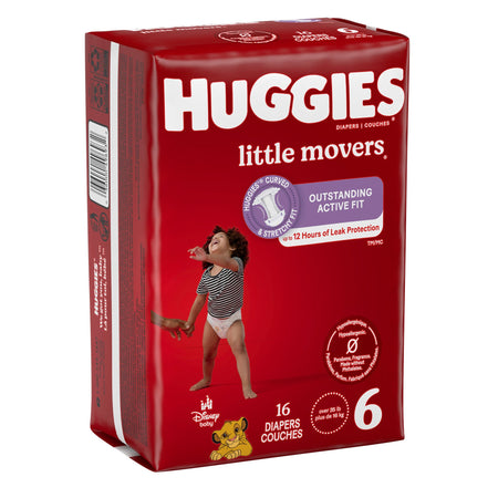 Kimberly-Clark 49693 Huggies Little Movers Diaper, Size 6