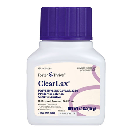 McKesson 70677110901 Foster & Thrive ClearLax Polyethylene Glycol 3350 Powder for Solution, 4.1-oz