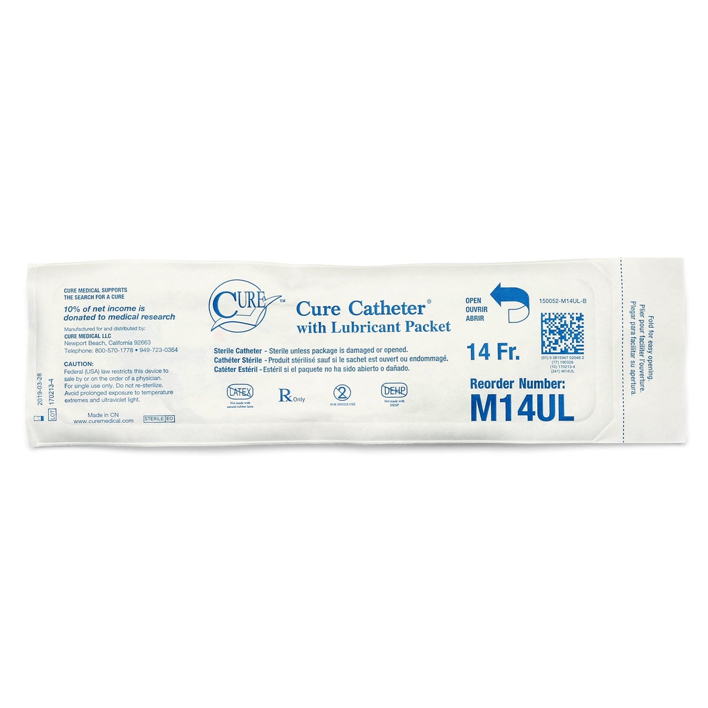 Cure Medical® Urethral Catheter, U-Shape