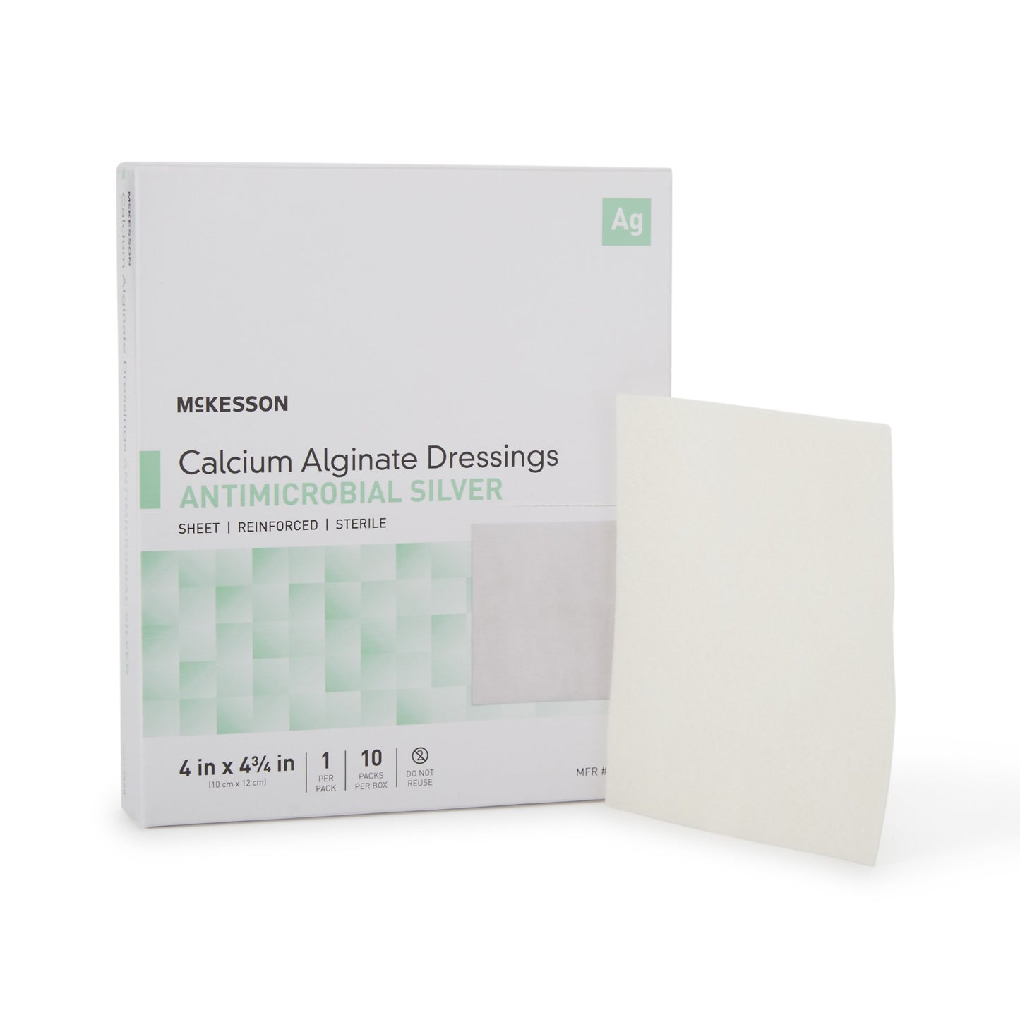 McKesson Silver Calcium Alginate Dressing, 4 x 4¾ Inch