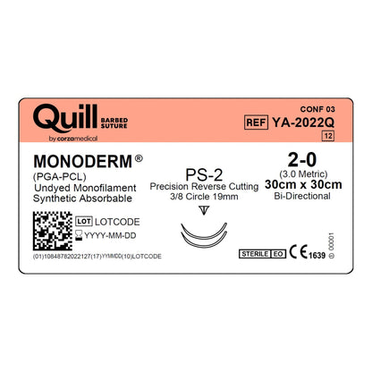 Quill™ Knotless Tissue-Closure Device, Monoderm™ Suture with Needle