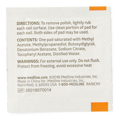 Nail Polish Remover Pad Medline 1-1/4 X 3 Inch