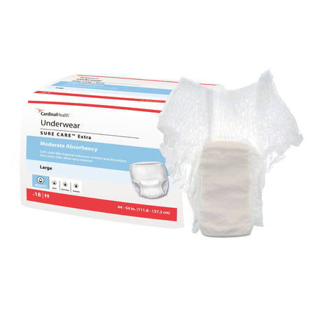 Cardinal 1845 Sure Care Extra Moderate Absorbency Incontinence Underwear, Large