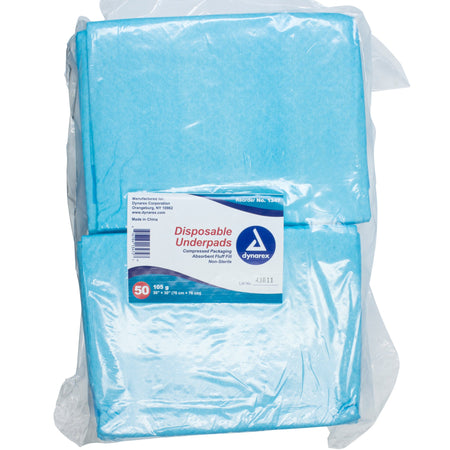 Dynarex 1347 Absorbent Fluff Fill Underpad, 30 x 30 Inch