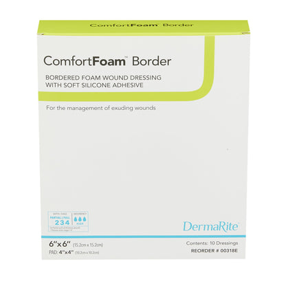 ComfortFoam™ Silicone Adhesive without Border Silicone Foam Dressing, 4 x 4 Inch