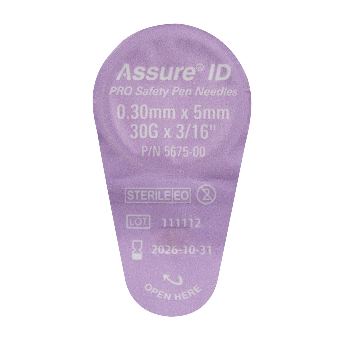 Safety Insulin Pen Needle Assure® ID Pro 30 Gauge 5 mm Length Automatic Safety Without Back-End Shield
