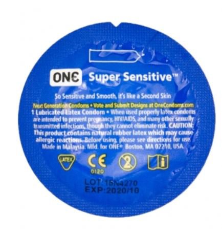 Global Protection Corp 11600C One Super Sensitive Lubricated Rubber Condom