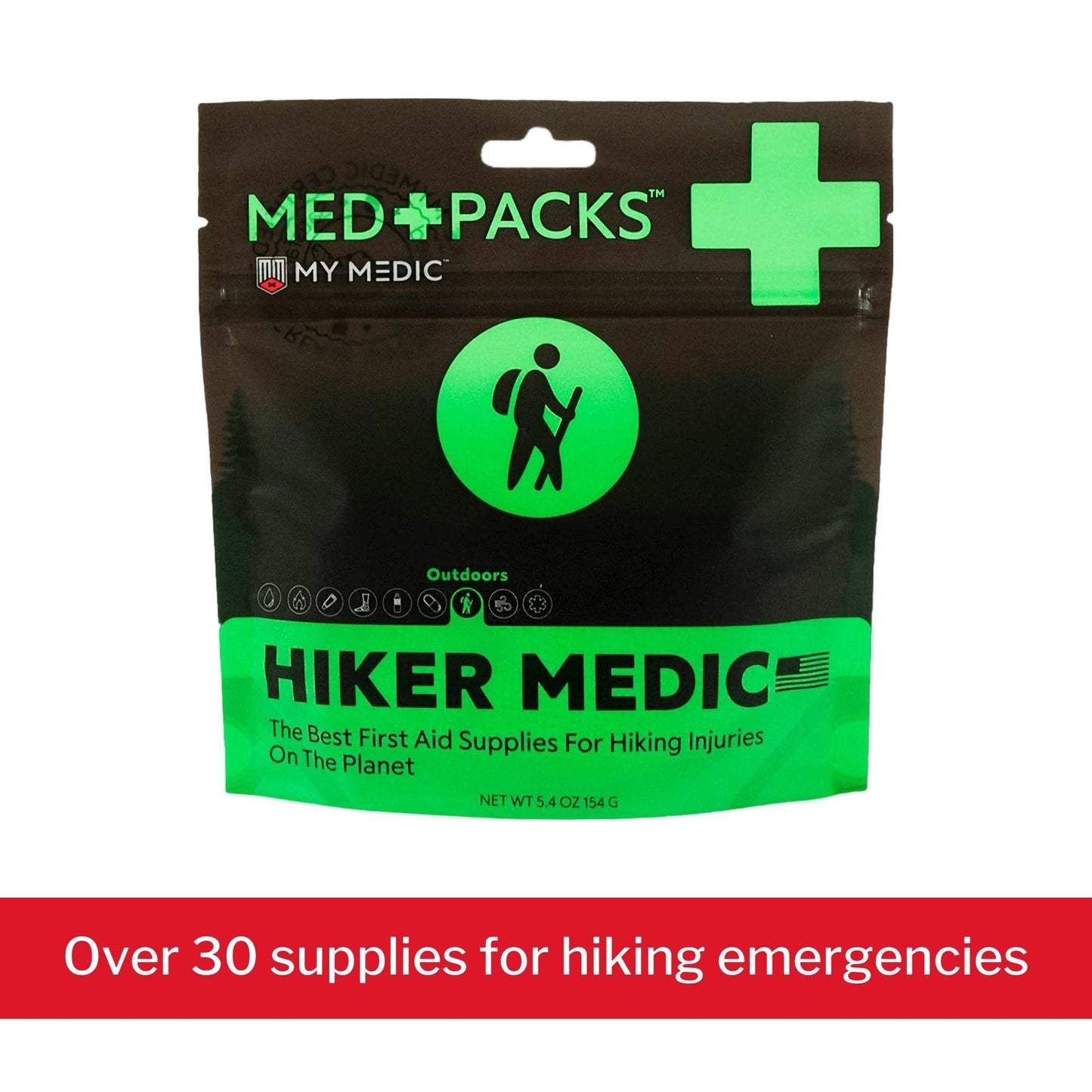Med Packs™ First Aid Kit for Hikers – Outdoor Injury Supplies in Portable Pouch