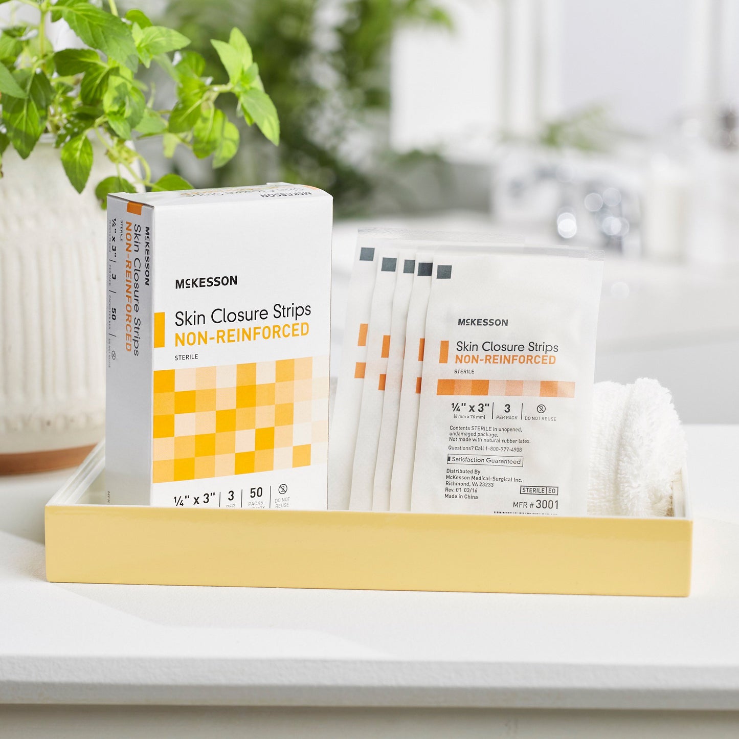 McKesson Non-Reinforced Skin Closure Strip, 1/4 x 3 Inch