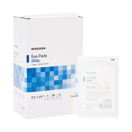 McKesson 16-4282 Eye Pad, 2-1/8 x 2-5/8 Inch, Up to 4 Inch Length, White
