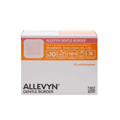 Smith & Nephew 66800276 Allevyn Gentle Border Silicone Foam Dressing, 3 x 3 Inch