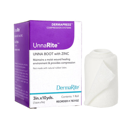 DermaRite 78310Z UnnaRite Unna Boot with Zinc Oxide, 3 Inch x 10 Yard