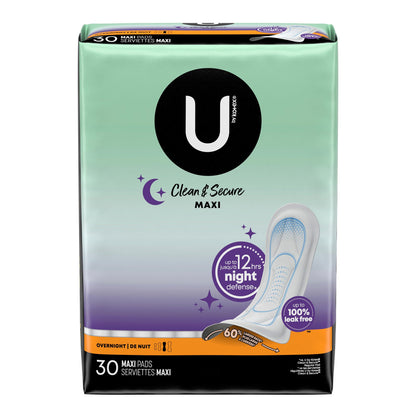 Feminine Pad U by Kotex® Clean & Secure Overnight Heavy Absorbency