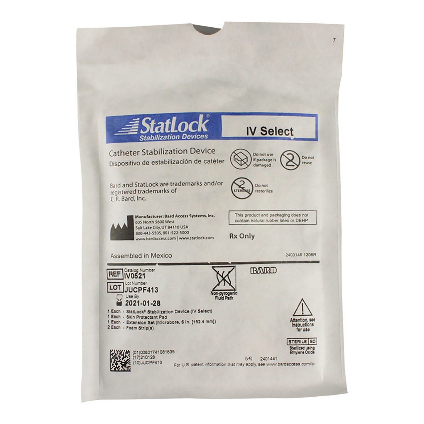Bard Medical StatLock IV Ultra Stabilization Device