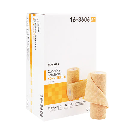 McKesson 16-3606 Self-adherent Closure Cohesive Bandage, 6 Inch x 5 Yard
