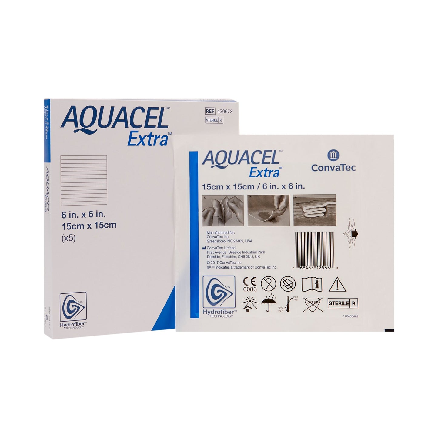 Convatec 420673 Aquacel® Extra™ Gelling Fiber Wound Dressing, 6 x 6 Inch