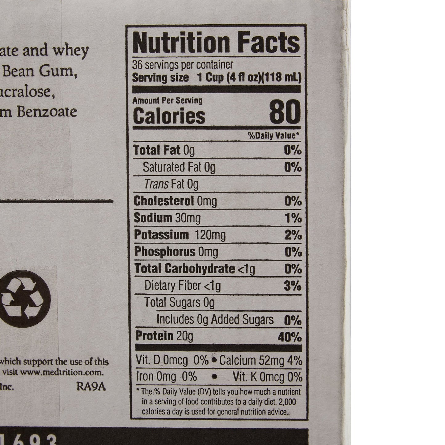 Gelatein® 20 Fruit Punch High Protein Gelatin, 4-ounce cup