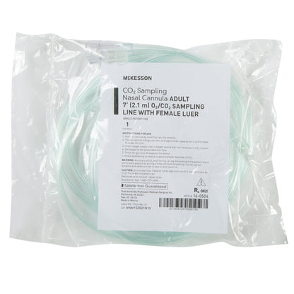 McKesson ETCO2 Nasal Sampling Cannula with O2, Female Luer, Clear