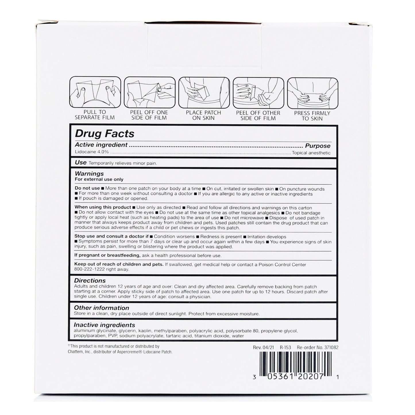 Rugby® 4% Lidocaine Pain Relief Patch