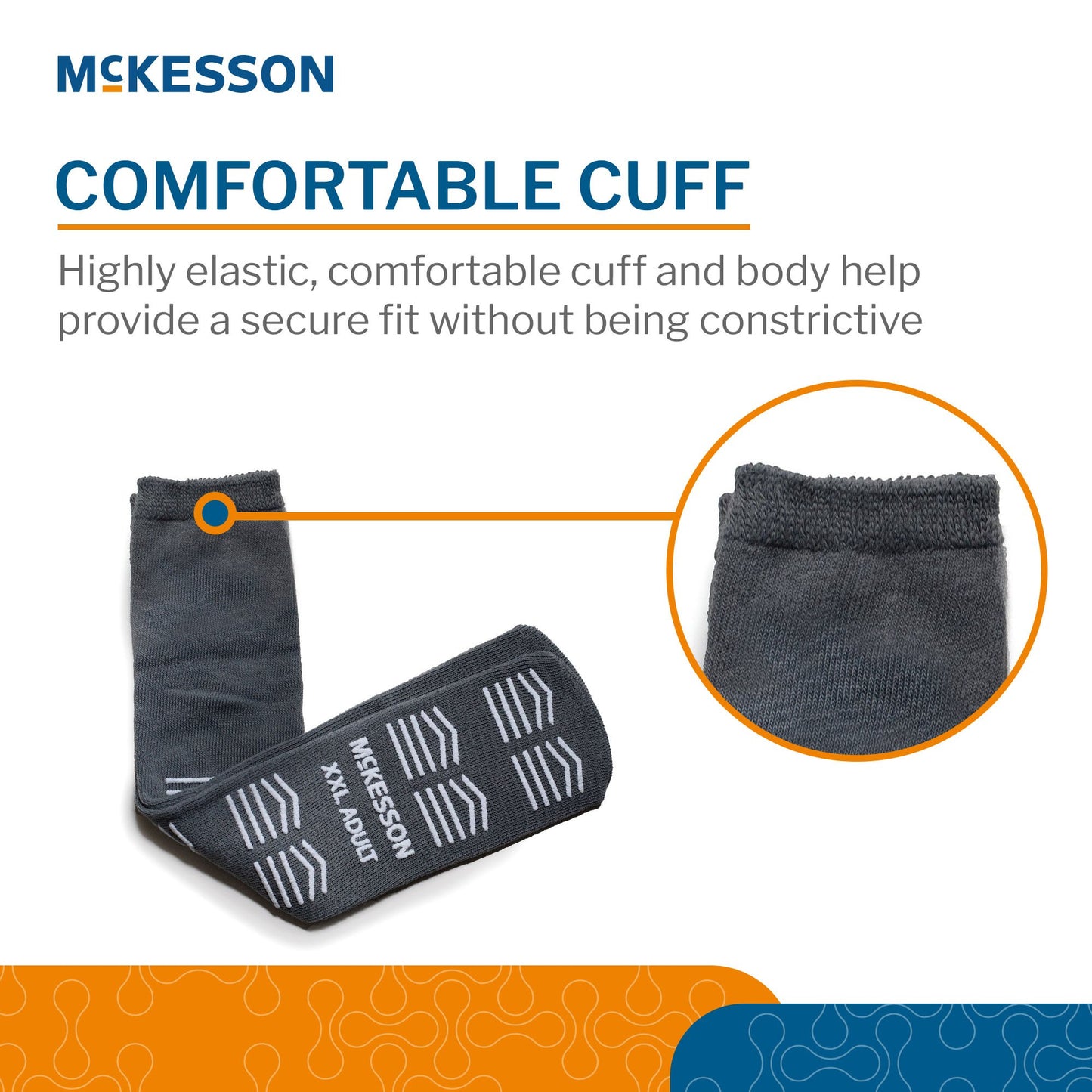 Slipper Socks McKesson Unisex Adult 2X-Large Double Tread Single Patient Use Gray