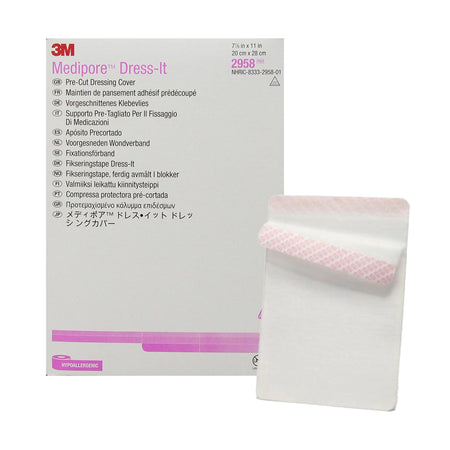 Solventum 2958 3M Medipore Cloth Dressing Retention Tape, 7-7/8 x 11 Inch, White