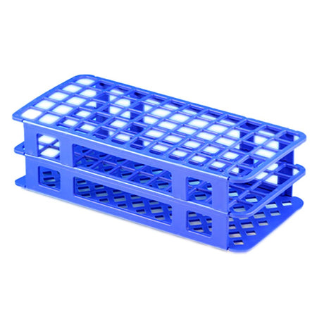 Globe Scientific 456504 456500 Series Test Tube Rack, 16/17mm, 60-Place, Blue
