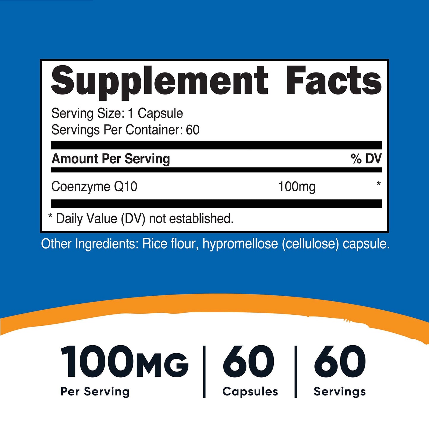 Dietary Supplement nutricost® COQ10 100 mg Strength Capsule 60 Per Bottle