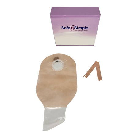 Safe N Simple SNS7308134-NF Ostomy Pouch, 12 Inch Length, Transparent