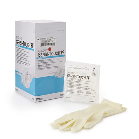 Ansell 7824PF Encore Sensi-Touch PF Latex Surgical Glove, Size 7, Natural