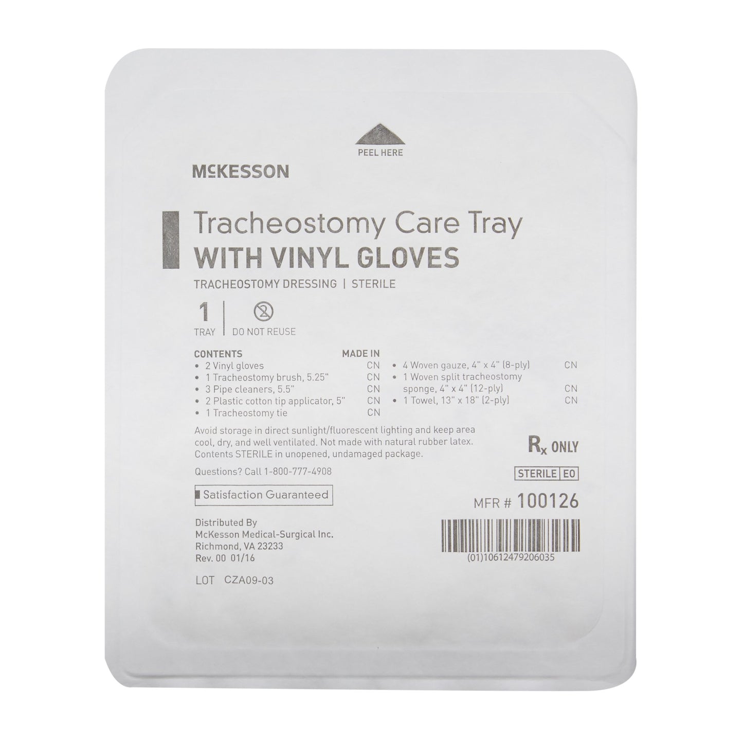 McKesson Tracheostomy Care Tray