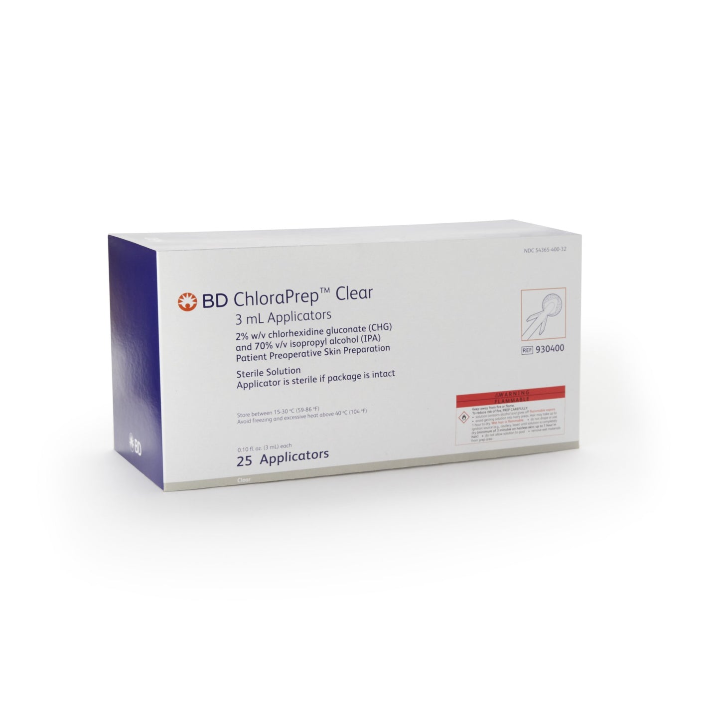 Skin Prep Solution ChloraPrep™ Clear 3 mL Foam Applicator 2% / 70% Strength CHG (Chlorhexidine Gluconate) / Isopropyl Alcohol Sterile