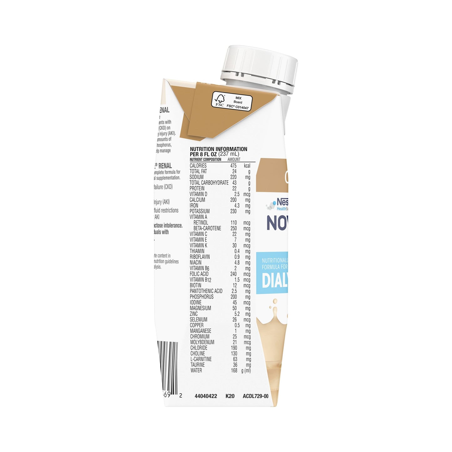 Novasource® Renal Café Mocha Formula for Patients on Dialysis, 8-ounce carton