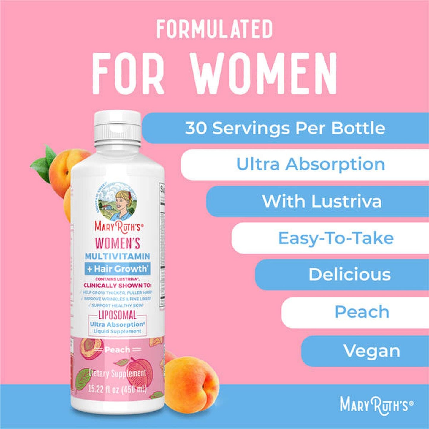Mary Ruth's® Women's Multivitamin + Liposomal for Hair Growth, 15.22-oz. Bottle