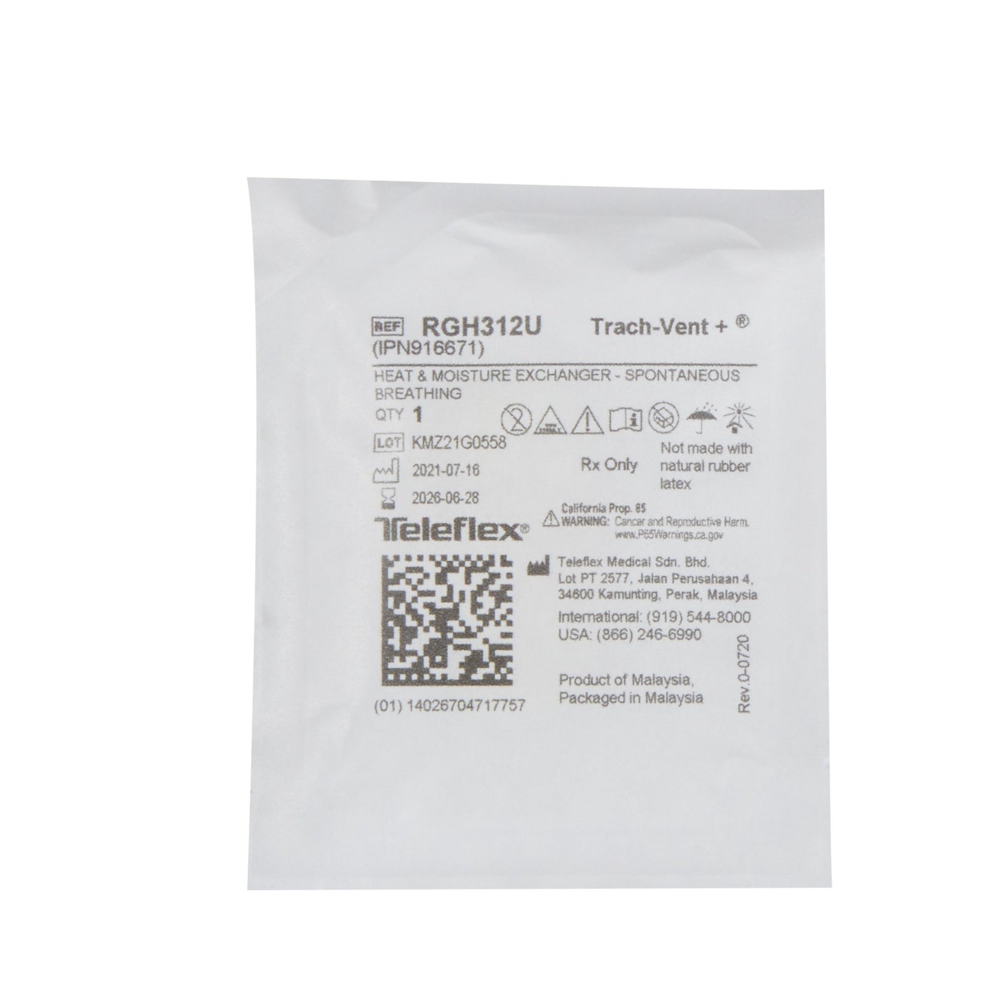 Gibeck® Trach-Vent®+ Heat and Moisture Exchanger