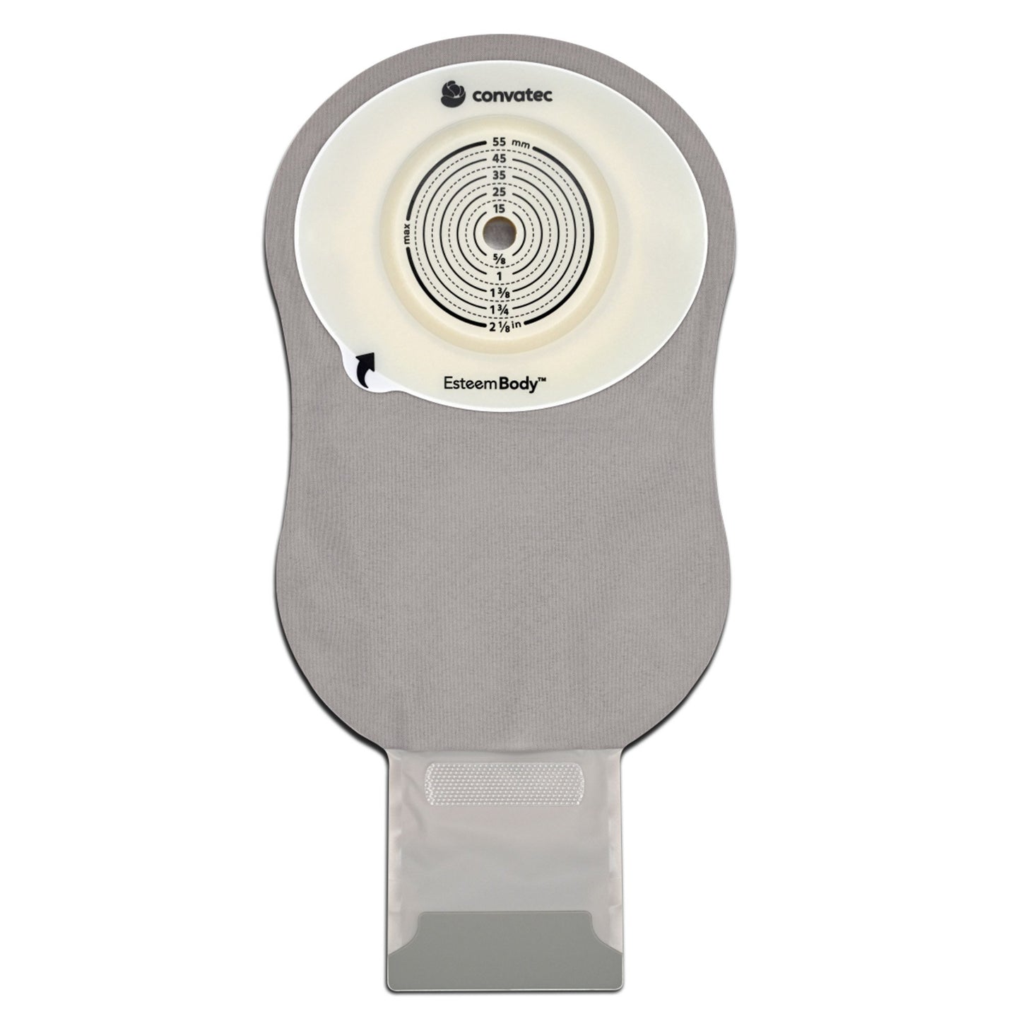 Ostomy Pouch Esteem Body™ One-Piece System 11 Inch Length Deep Convex, Pre-Cut 10 to 45 mm Stoma Drainable