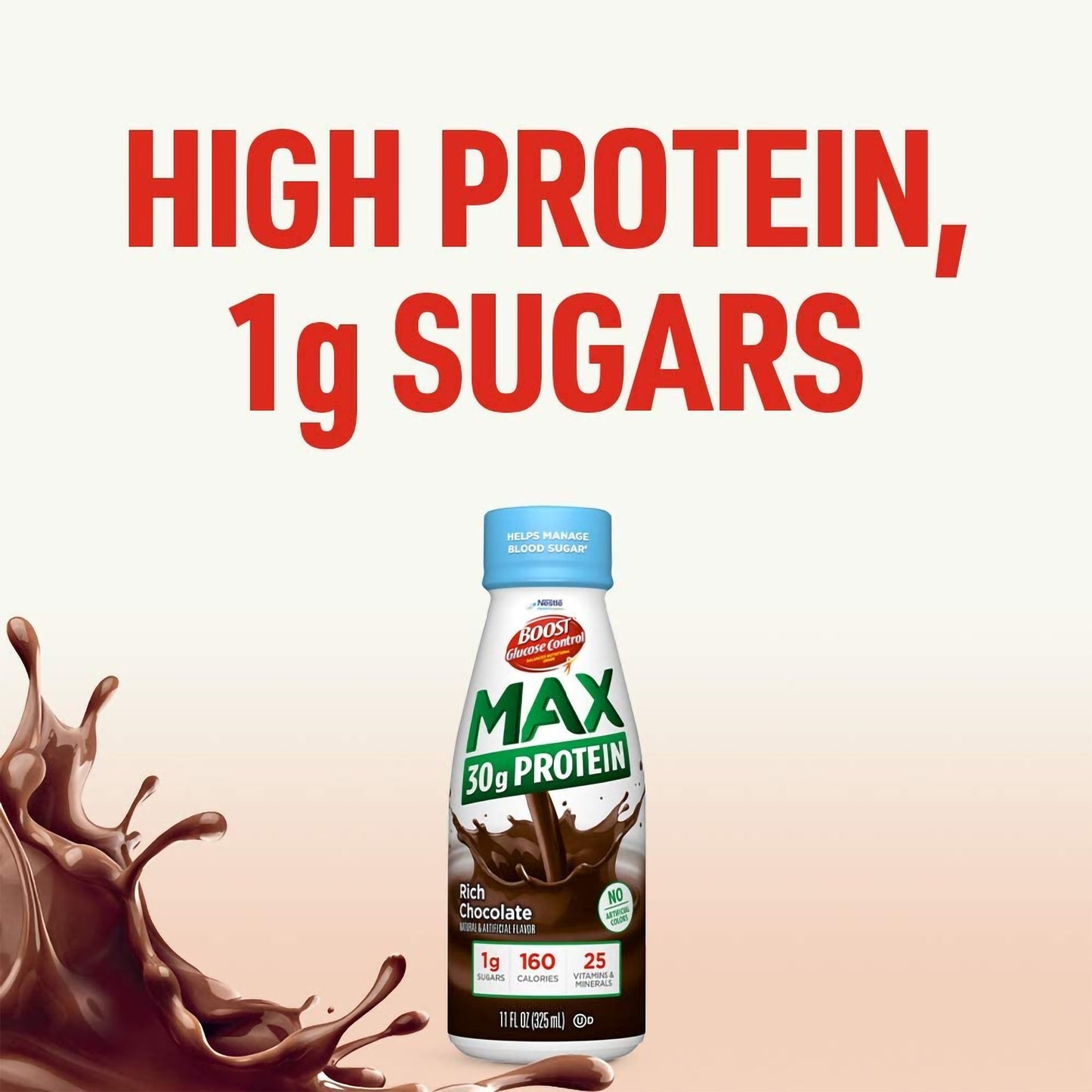 Boost® Glucose Control Max Chocolate Balanced Nutritional Drink, 11-ounce bottle