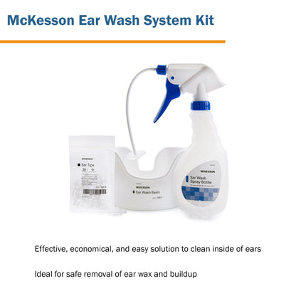 McKesson Ear Wash System Kit Spray Bottle with Flexible Tube and 23 Ear Tips