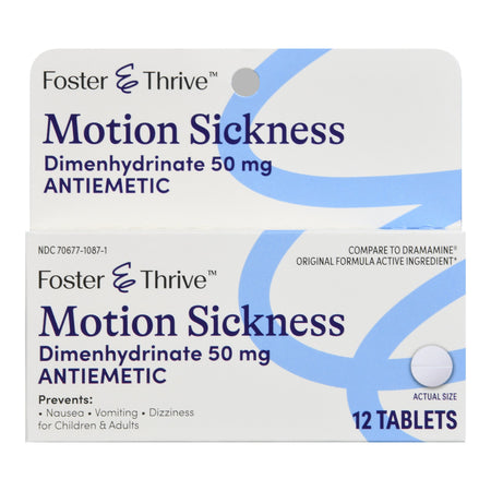 McKesson 70677108701 Foster & Thrive Motion Sickness Dimenhydrinate 50 mg Tablets